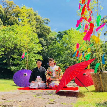 色打掛と紋付袴の前撮り